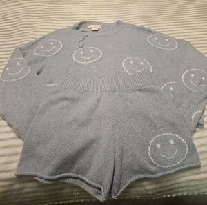 Sincerely Jules Light Blue Knit Sweater And Short Set XS